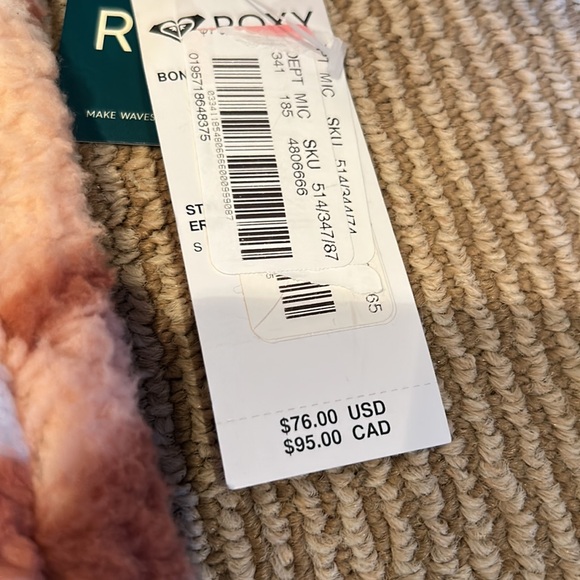 NWT ROXY bonfires on the beach thick Sherpa size S/M - Picture 7 of 13